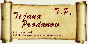 Tijana Prodanov vizit kartica